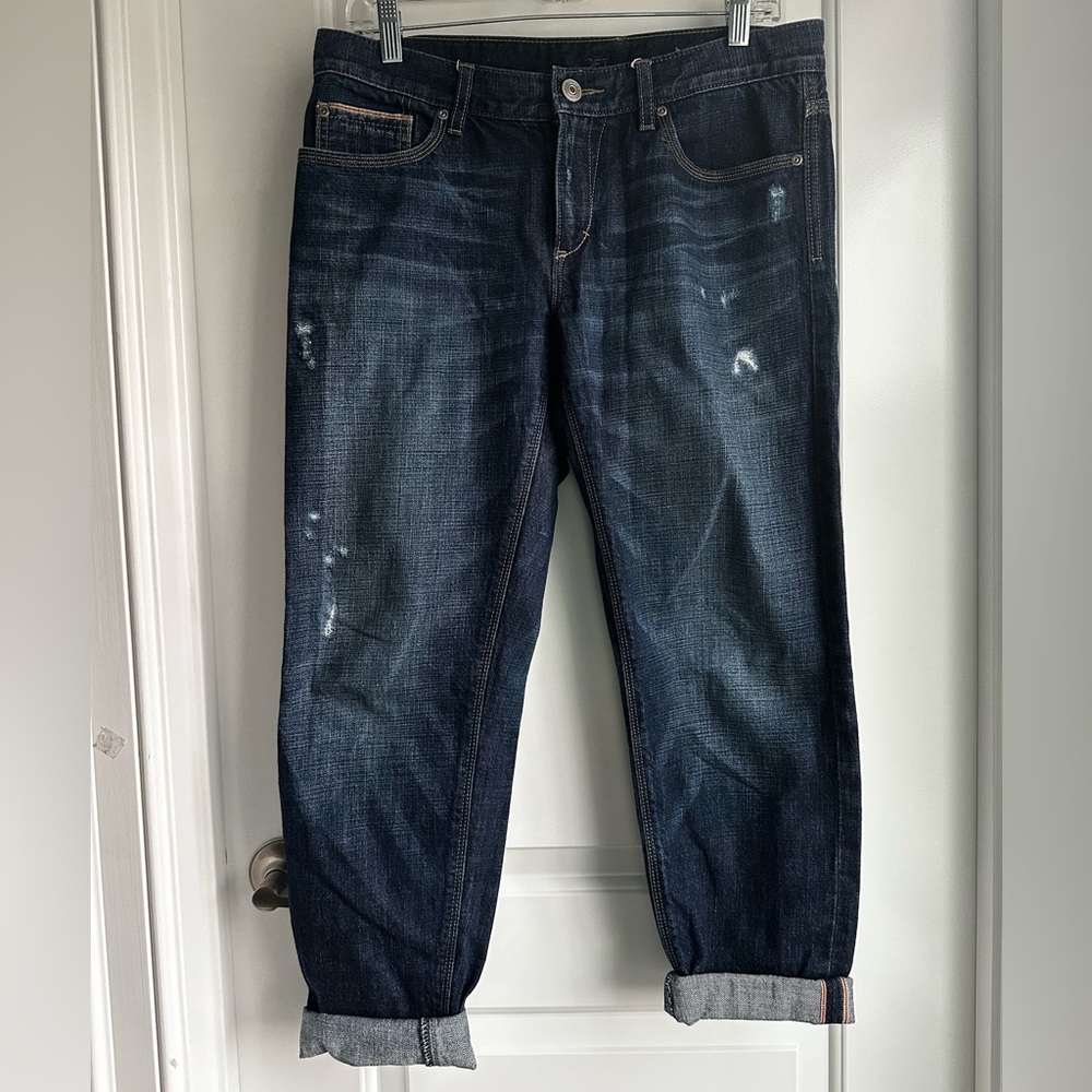 Loft Mid Rise Capri Demin with folded hem